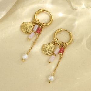 1 Pair Romantic Series Vacation Turtle Stainless Steel   Gold Color  Women's Drop Earrings h5 Picture3