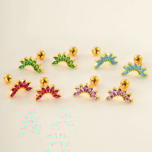 Kupfer Gold Farbe Zirkon Piercings Ohrringe h5 Bild3