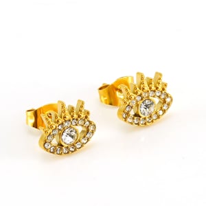 Teufelsauge Edelstahl Goldfarben Piercings Ohrringe h5