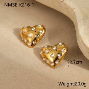 1 Pair Romantic Series Daily Heart Stainless Steel   Gold Color  Women's Pendant Necklaces h5