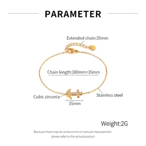 Braccialetti con ciondoli color oro in acciaio inossidabile h5 Immagine2