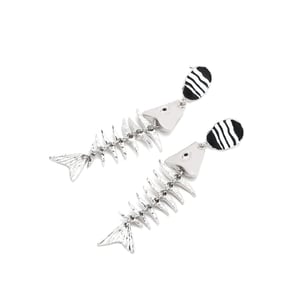 Fish Bone Alloy Drop Earrings h5 Picture4