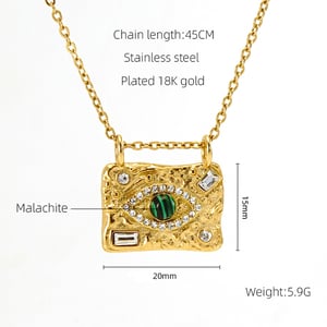Halsketten mit Anhänger „Teufelsauge“ aus Edelstahl in Goldfarbe h5 Bild2