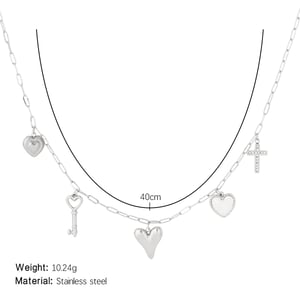 Sophisticated Heart Stainless Steel Gold Color Women's Pendant Necklaces h5 Picture2