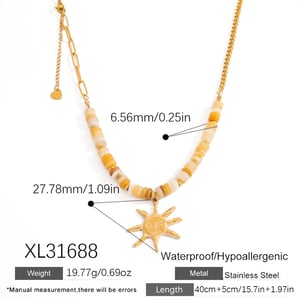 Light - luxury Simple Natural Stone Stainless Steel Women's Necklace h5 Picture2