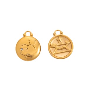 Constellation Round Stainless Steel Gold Color Women's Pendants h5 Picture6