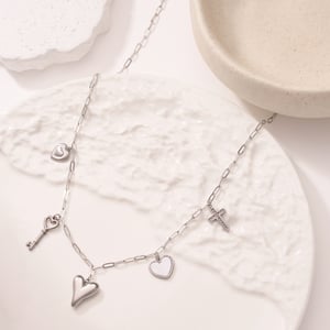 Sophisticated Heart Stainless Steel Gold Color Women's Pendant Necklaces h5 Picture5