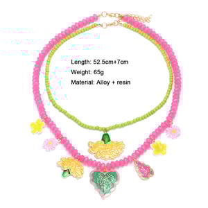 Sweet Flower Alloy Layered Beaded Necklaces h5 