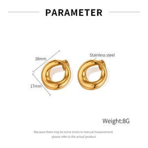 1 Paar Simple Series Tägliche geometrische Edelstahl Goldfarbene Damen-Ohrstecker h5 Bild2