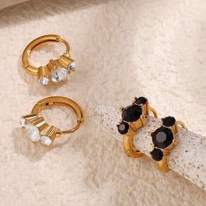 Stainless Steel Gold Color Hoop Earrings h5 Picture5