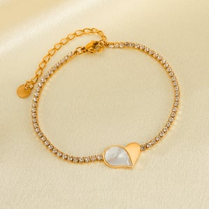 Herz Edelstahl Gold Farbe Charm Armbänder h5 Bild2