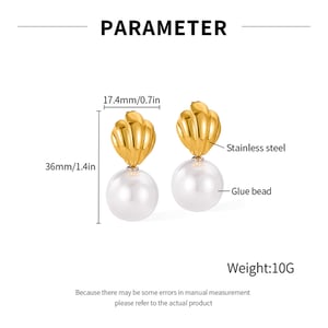 1 Paar klassische Conch Edelstahl Gold Farbe Damen Ohrstecker h5 Bild2