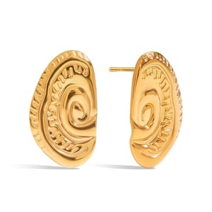 Stainless Steel  Gold Color Stud Earrings h5
