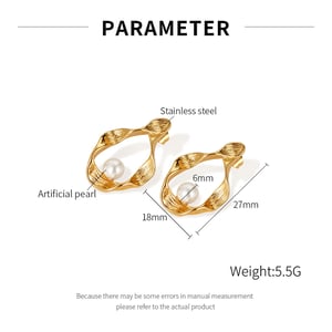 1 çift basit seri gk geometrik paslanmaz çelik altın rengi kadın küpe h5 Resim2