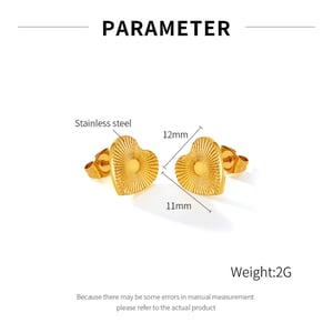 1 Paar Simple Series Daily Heart Edelstahl Goldfarben Damen Ohrstecker h5 Bild2