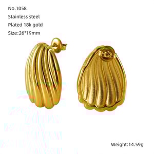 Ohrstecker aus Edelstahl mit Muscheln in Goldfarbe h5 Bild2