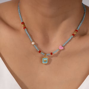 Exquisite Butterfly Beads Stainless Steel Women's Pendant Necklaces h5 Picture7