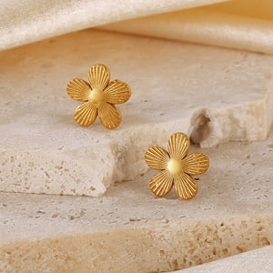 1 Paar Simple Series Daily Flower Edelstahl Goldfarben Damen Ohrstecker h5 Bild5