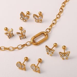 Tier Edelstahl Gold Farbe Piercings Ohrringe h5 Bild2