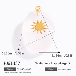 1 Piece Chromatic Series Modern Flower Oil- Glazing Stainless Steel Gold Color Women's Pendants h5 Picture2