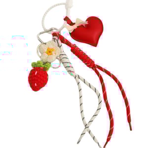 1 Piece Strawberry Flower PU Heart Shaped Bag Charms h5 Picture5