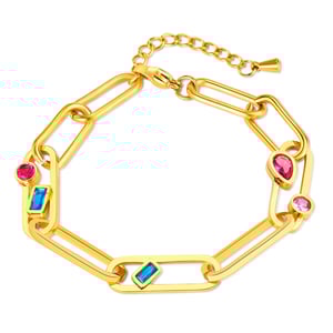 Simple Series Daily Edelstahl Goldfarbene Kettenarmbänder h5 