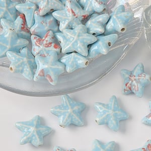 1 Piece Starfish Ceramics DIY Jewelry Bead h5 Picture3