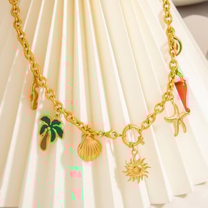Oceanic Stainless Steel  Gold Color Pendant Necklaces h5 Picture3