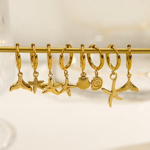 Ocean Series Golden Sea Snail Stainless Steel Women's Earrings h5 Picture3