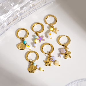 1 Piece Ocean Series Starfish Gold - colored Stainless Steel Pendant Earrings h5 Picture3