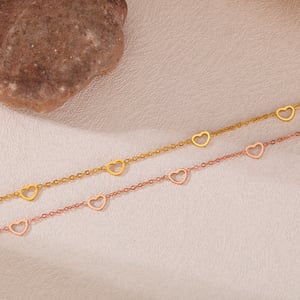 Einfache Herz-Kettenarmbänder aus Edelstahl h5 Bild3