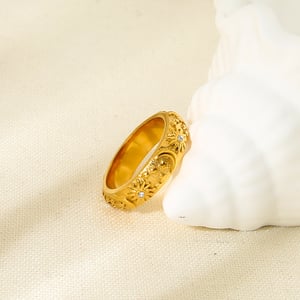 Luxurious Series Retro Sun Stainless Steel Statement Rings h5 Picture3