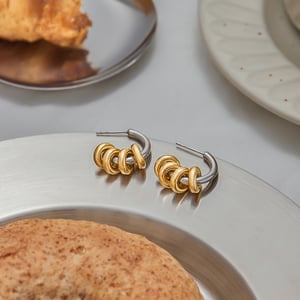 Classic Stainless Steel Mixed Color Drop Earrings h5 Picture5