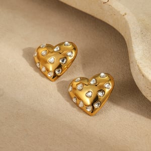 1 Pair Romantic Series Daily Heart Stainless Steel   Gold Color  Women's Pendant Necklaces h5 Picture3