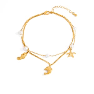 Simple Series Casual Turtle Stainless Steel   Gold Color  Anklets h5