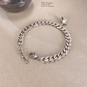 1 Stück Simple Series Tägliches Herz Edelstahl Paar Kettenarmbänder h5 Bild8