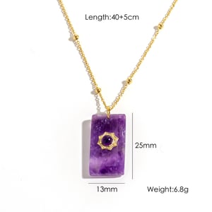 Simple Retro Natural Stone Pendant Women's Necklaces h5