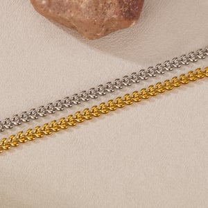 1 Stück Simple Series Tägliche geometrische Edelstahl Goldfarbene Damen-Kettenarmbänder h5 Bild6