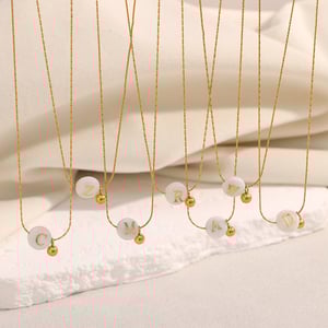 Elegant Alphabet DIY Stainless Steel Women's Necklaces h5 Picture2