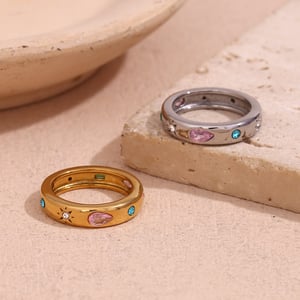 Luxurious Series Daily Mixed Color Stainless Steel Single Rings h5 Picture6