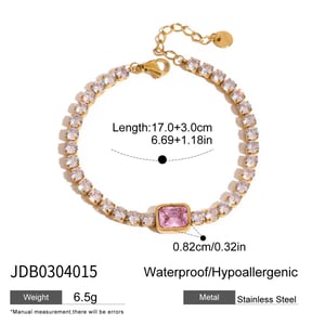 Luxurious Heart Stainless Steel Gold Color Charm Bracelets h5