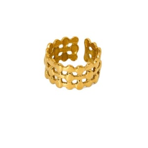 Einfache Serie Tägliche Geometrische Edelstahl Gold Farbe frauen Ringe h5 Bild5