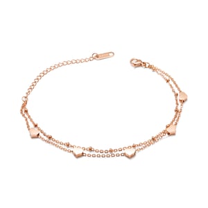 1 Stück Simple Series Simple Heart Edelstahl Damen Kettenarmbänder h5