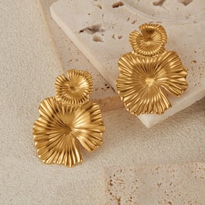 1 Paar Simple Series Daily Plant Edelstahl Goldfarben Damen Ohrstecker h5 Bild4