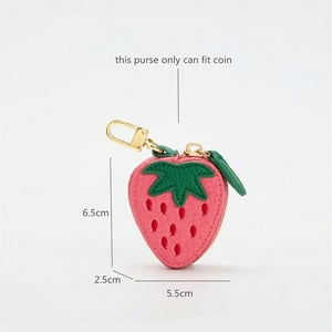 Cute Strawberry Shaped Mini Coin Purse for Bag Charms h5