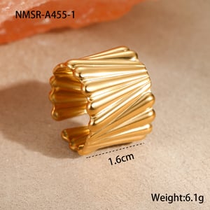 1 Pair Simple Series Daily Strip Stainless Steel Women's Adjustable Rings h5 