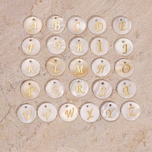 Simple Retro Shell - shaped Alphabet DIY Pendant h5 Picture3