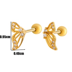 Flügel Kupfer Gold Farbe Zirkon Piercings Ohrringe h5 Bild2