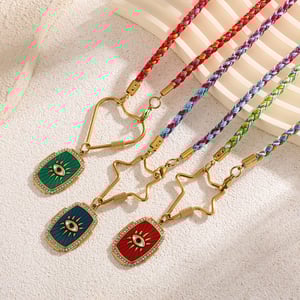 Opulent Eye Stainless Steel Gold Color Women's Pendant Necklaces h5 Picture3