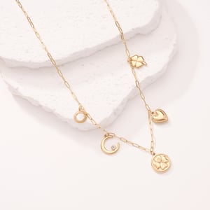 1 Piece Daily Clover Stainless Steel Gold Color Women's Pendant Necklaces h5 Picture5